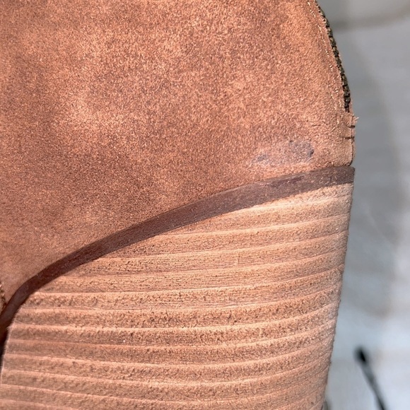 Kork-Ease Suede Leather Chandra Bootie Chunky Heel Boot Tan Brown Sz 9.5, NIB - Picture 15 of 16